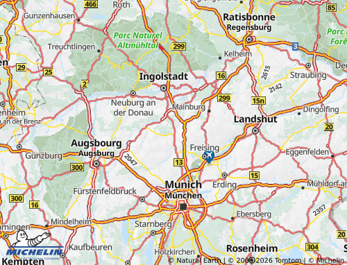 MICHELIN-Landkarte Pfaffenhofen an der Ilm - ViaMichelin