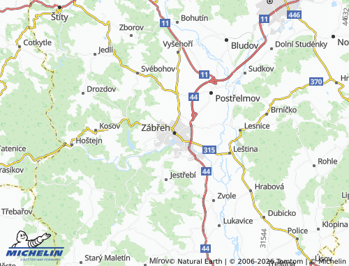 Mappa MICHELIN Zábřeh - ViaMichelin