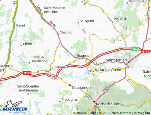 Mapa MICHELIN Étagnac - ViaMichelin