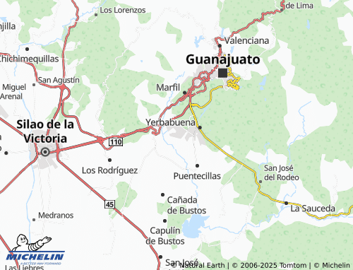 MICHELIN Villas de Guanajuato map - ViaMichelin