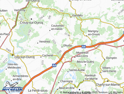 MICHELIN Dhuisy map - ViaMichelin