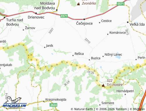 MICHELIN-Landkarte Rešica - ViaMichelin