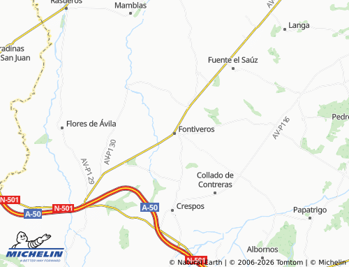 MICHELIN Fontiveros map - ViaMichelin