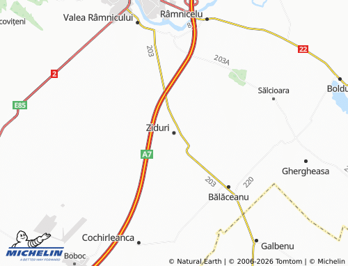 MICHELIN Ziduri map - ViaMichelin