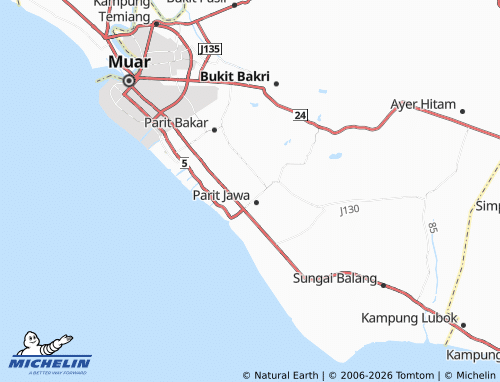 MICHELIN Parit Lapis map - ViaMichelin