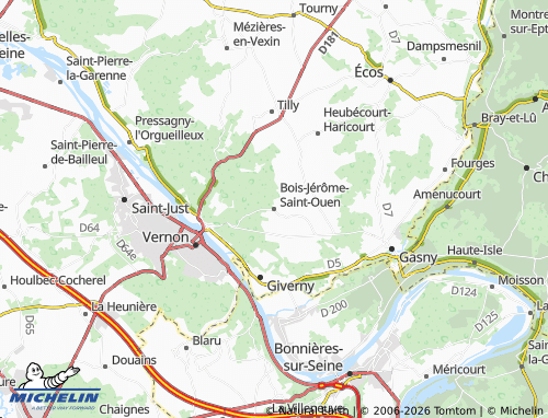MICHELIN Bois-Jérôme-Saint-Ouen map - ViaMichelin