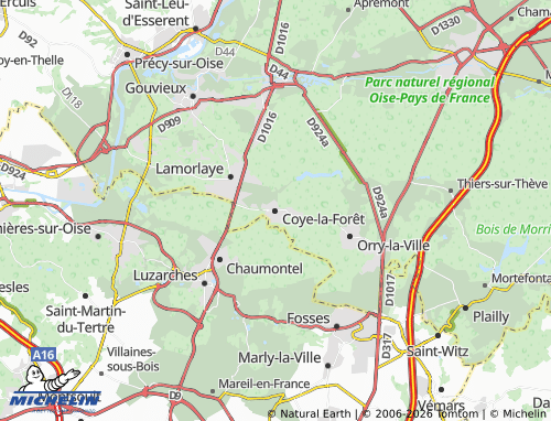 Mappa MICHELIN Coye-la-Forêt - ViaMichelin