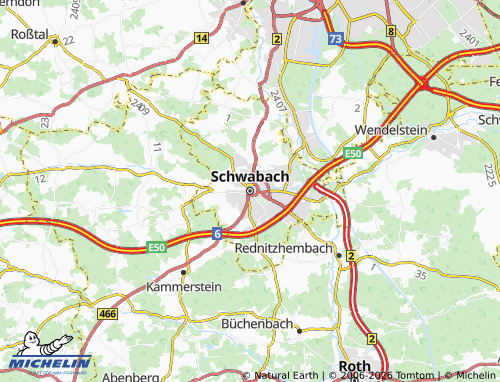 Mapa MICHELIN Schwabach - ViaMichelin