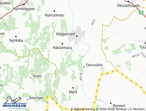 MICHELIN Előtelek map - ViaMichelin