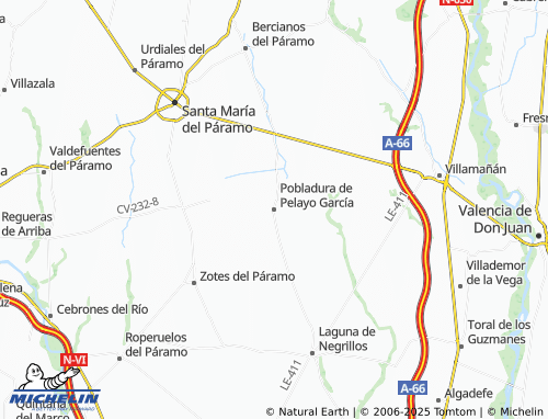 MICHELIN Pobladura de Pelayo García map - ViaMichelin