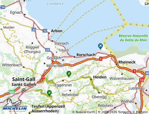 Carte MICHELIN Rorschach - ViaMichelin