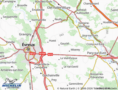MICHELIN Gauciel map - ViaMichelin