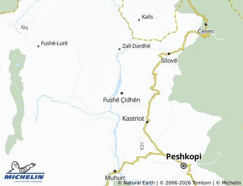 Mappa MICHELIN Fushë Çidhën - ViaMichelin