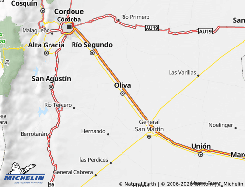 MICHELIN Tercero Arriba map - ViaMichelin