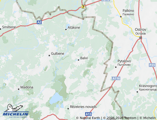 MICHELIN Balvu novads map - ViaMichelin