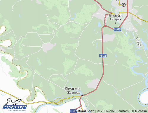 MICHELIN Kniahynyn map - ViaMichelin