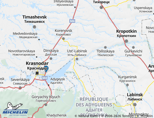 MICHELIN Ust'-Labinskiy rayon map - ViaMichelin