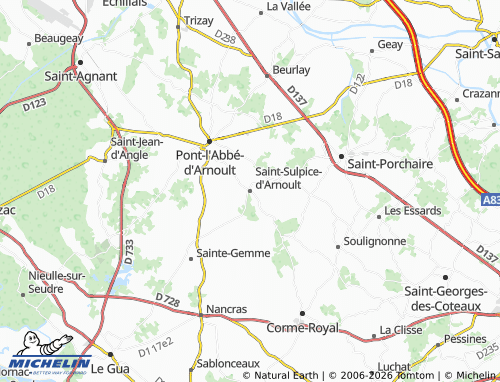 Mapa MICHELIN Saint-Sulpice-d'Arnoult - ViaMichelin