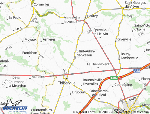 MICHELIN Saint-Aubin-de-Scellon map - ViaMichelin