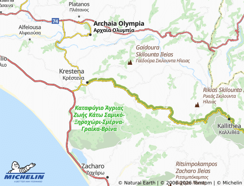 Carte MICHELIN Gryllos - ViaMichelin
