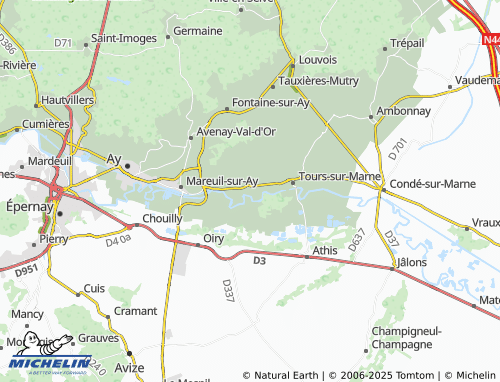 MICHELIN Bisseuil map - ViaMichelin