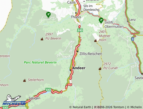 Mapa MICHELIN Muntogna da Schons - ViaMichelin