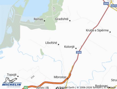 MICHELIN Libofshë map - ViaMichelin