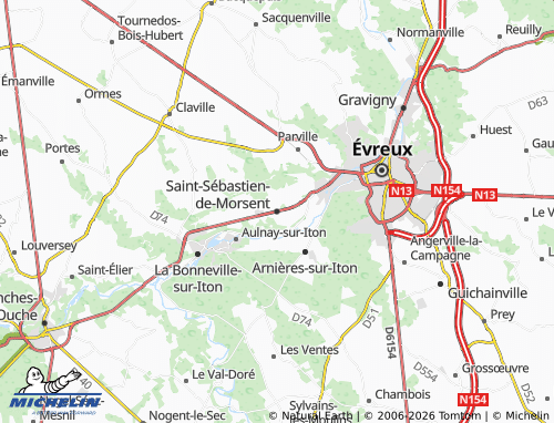 MICHELIN Saint-Sébastien-de-Morsent map - ViaMichelin