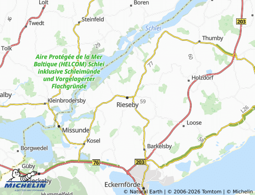 MICHELIN Rieseby map - ViaMichelin