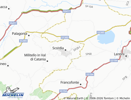 Mappa MICHELIN Scordia - ViaMichelin
