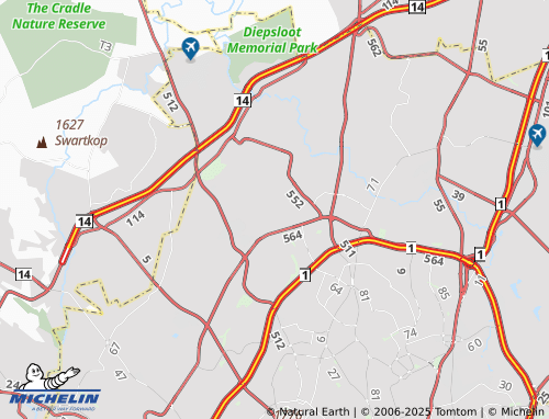 MICHELIN Maroeladal Agricultural Holdings Outlying map - ViaMichelin