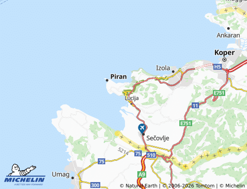 Mapa MICHELIN Portoroz - ViaMichelin