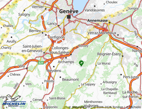 MICHELIN Collonges-sous-Salève map - ViaMichelin