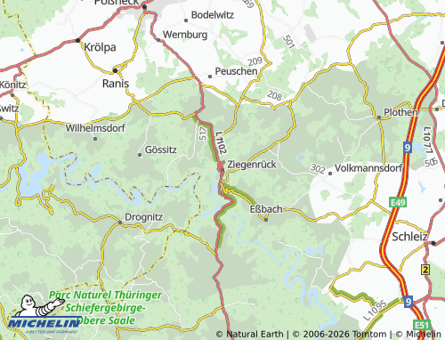 MICHELIN Ziegenrück map - ViaMichelin