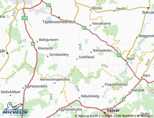 MICHELIN Sorkifalud map - ViaMichelin