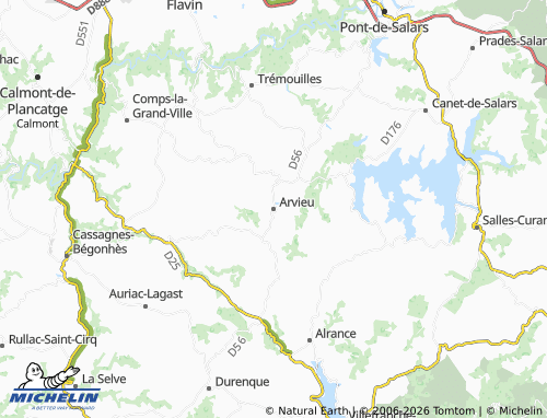 Mapa MICHELIN Arvieu - ViaMichelin