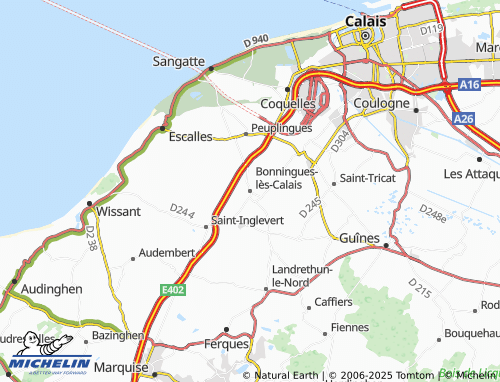 MICHELIN Bonningues-lès-Calais map - ViaMichelin