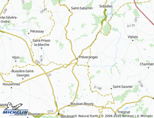 MICHELIN Préveranges map - ViaMichelin