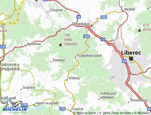 Mappa MICHELIN Kryštofovo údolí - ViaMichelin