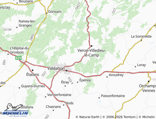 Mappa MICHELIN Chevigney-lès-Vercel - ViaMichelin