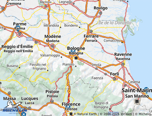 MICHELIN Emilia Romagna map - ViaMichelin