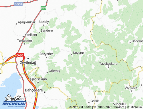 Mappa MICHELIN Koyuneli - ViaMichelin