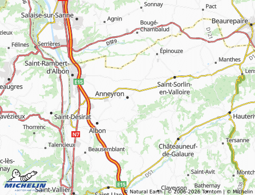 Carte MICHELIN Anneyron - ViaMichelin