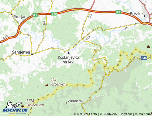 MICHELIN Avguštine map - ViaMichelin