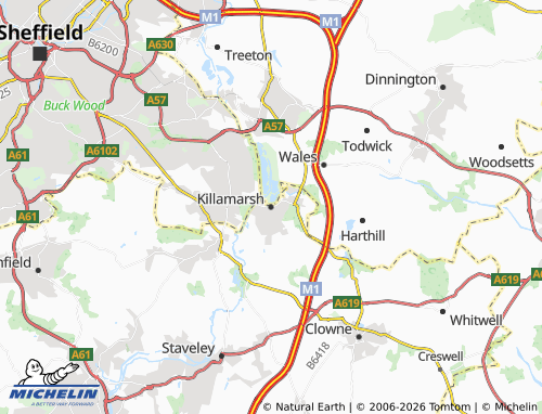 Mapa MICHELIN Killamarsh - ViaMichelin