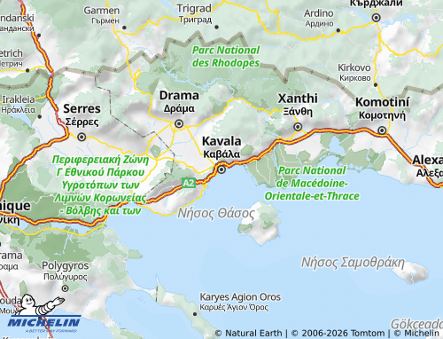Carte MICHELIN Kavala - ViaMichelin