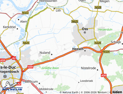 MICHELIN Geffen map - ViaMichelin