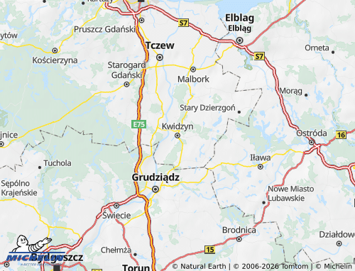 MICHELIN Kwidzyński map - ViaMichelin