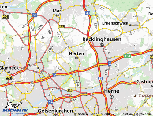 MICHELIN-Landkarte Herten - ViaMichelin