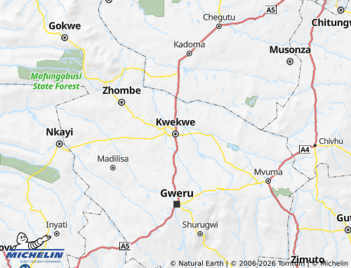 MICHELIN Kwekwe map - ViaMichelin